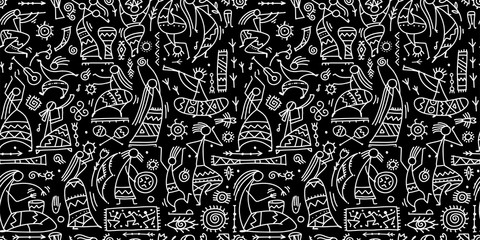 Obraz premium Folk ethnic dance, seamless pattern for your design