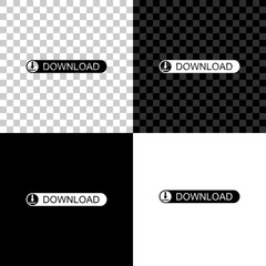 Fototapeta premium Download button with arrow icon isolated on black, white and transparent background. Upload button. Load symbol. Vector Illustration