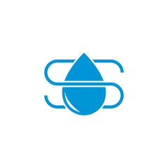 letter s overlapping drop water logo vector