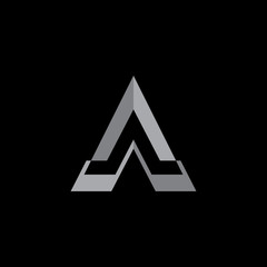 triangle pyramid 3d geometric logo vector