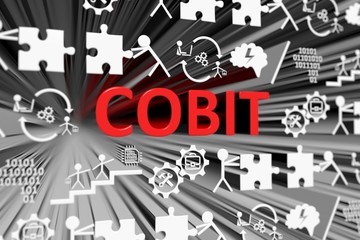 COBIT concept blurred background 3d render illustration