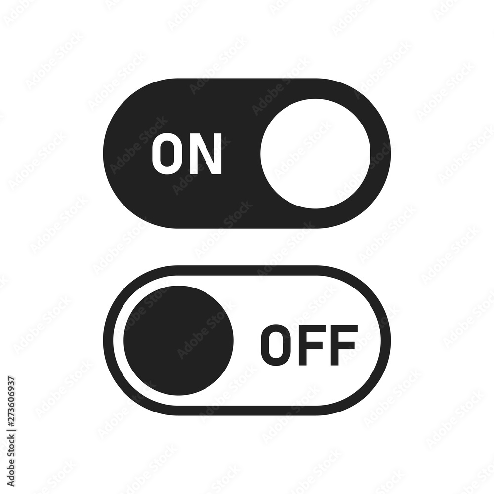 Poster Switch icon isolated button symbol. Web toggle template. Internet or application buttons.