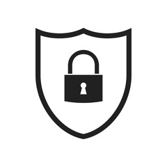 Security or sheild icon. Symbol of safety. Internet protection. Web antivirus sign. Danger element. Sheild with lock.