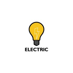 Light bulb and lightning bolt logo template