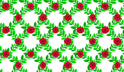 seamless texture background with flowers and leaves