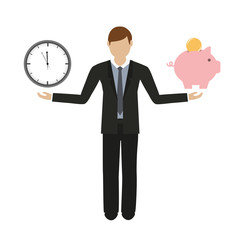 business concept about time and money business man character vector illustration EPS10