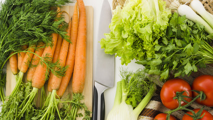 Fototapeta na wymiar Healthy ingredients included in a salad