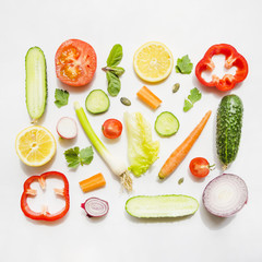 Healthy ingredients included in a salad