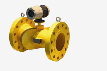 modern  digital industrial high precision gas meter isolated on white background