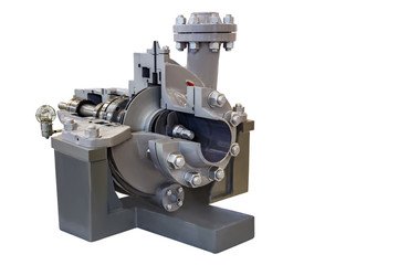 modern pump for liquefied gas close-up. Cross-section of the pump.