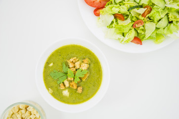 Vegetable soup with breadcrumbs and parsley