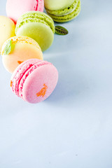 Bright colorful macarons