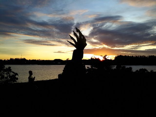 Fototapeta premium Buddha statue with beautiful natural morning sun.