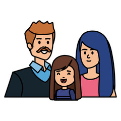 adults parents couple with little daughter