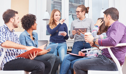 Young business woman at a project presentation