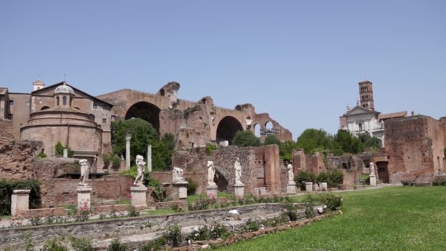 Ruins of Domus Augustana (House of Augustus) in the Palatine Hill - Rome, Italy