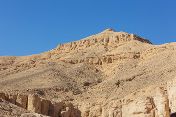 Fototapeta na wymiar View of the rugged peaks around the Valley of the Kings in the vicinity of Luxor