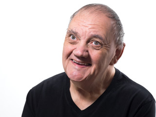 Obraz premium portrait vieil homme admiratif sur fond blanc