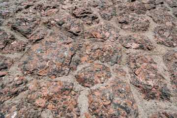 The surface of the large boulders