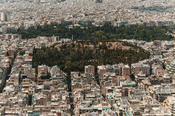 panorama of athens in a sunny day in the capital of Greece.