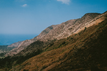 landscape with mountains and blue sky