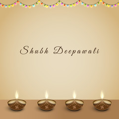 Fototapeta na wymiar Concept for Deepawali greeting cards.