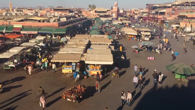 Timelapse of Djema el fna square in Marrakech