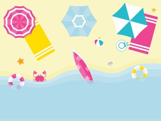 Summer vacation, Summer beach poster vector illustration