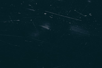 White dust and scratches on teal blue abstract background. Creative photo editor layer. - obrazy, fototapety, plakaty