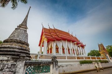 Thai temple and pagoda, Wat Bang Pla - Samut Sakhon, Thailand