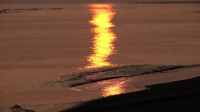Real time shot of beach sunset