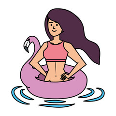 beautiful woman with flemish float