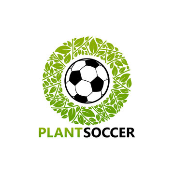 Plant Soccer Logo Template Design Vector, Emblem, Design Concept, Creative Symbol, Icon