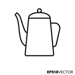 Obraz premium Coffee pot vector line icon