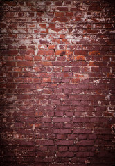 Old urban Red Brick Wall Background