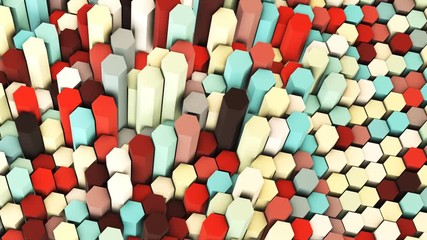 3d render abstract pastel colorful many technical geometric hexagons as background. - Powered by Adobe