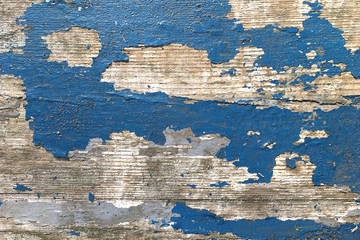 Grunge background. Peeling paint on an old wooden floor. Vintage wood background. Old Wood texture