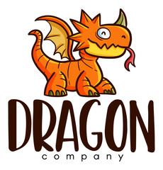 Cute and funny logo for dragon store or company