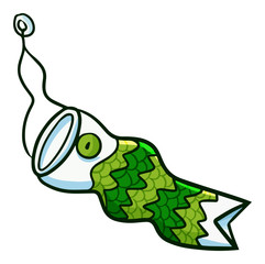Cute and funny green japan fish decoration