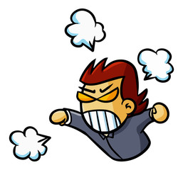 Funny and cute businessman in anger