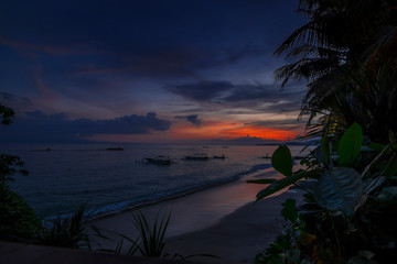 Sonnenuntergang in Candidasa auf Bali