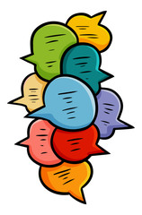 Cute and funny colorfull many balloon text