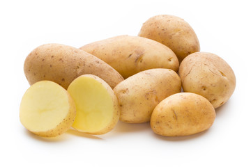 New potato isolated on the white background.