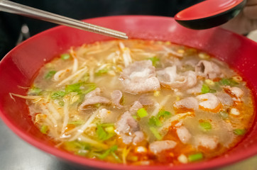Thai noodles at restaurant