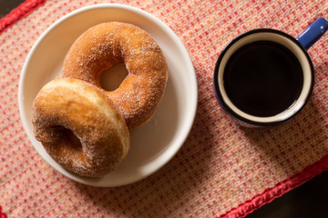 donuts and a cup of coffee