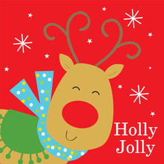 cute reindeer greeting card design