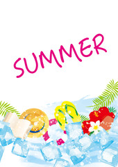 Naklejka premium ハイビスカスとクールなリゾート