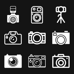 Camera Icon in flat style isolated on background