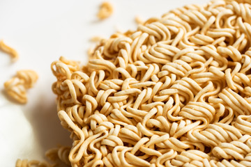 dry instant noodles on a plate
