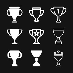 Trophy cup vector icon. Sport competition silhouette symbol.